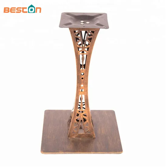 Base decorativa de la tabla de la pierna de la tabla del metal de los pies de los muebles de bronce revestidos del polvo del hierro
