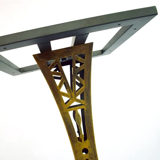 Pata de mesa de metal personalizada decorativa con base de torre de fábrica