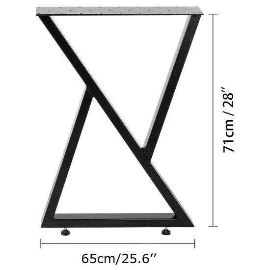 Juego de 2 patas de mesa de comedor tipo X de alta calidad de estilo industrial
