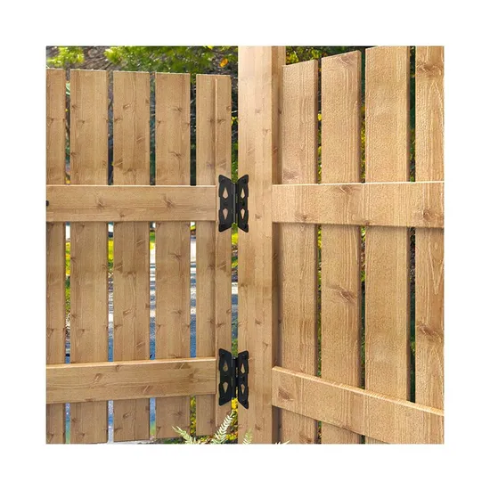 Bisagra de puerta tipo mariposa decorativa de metal negro - 1 par para puertas de madera