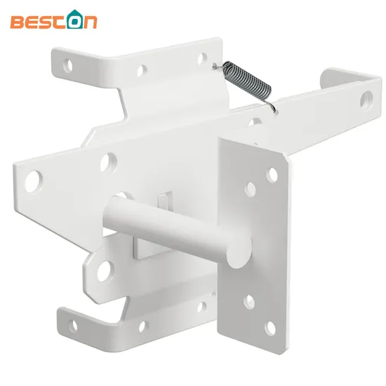 Pestillo de puerta bidireccional autoblocante de metal blanco resistente para vallas de madera
