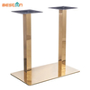 Mesa de restaurante de acero inoxidable con acabado fino en oro rosa de altura H720mm para ventas