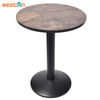 Original Mesa de comedor con Base redonda y estampado de hierro, recubierta