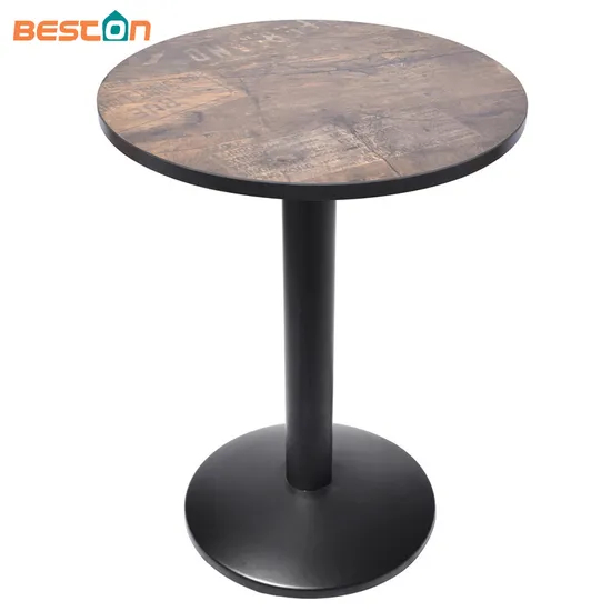 Original Mesa de comedor con Base redonda y estampado de hierro, recubierta