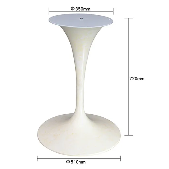 Base de mesa de trompeta de comedor de hierro blanco más nueva