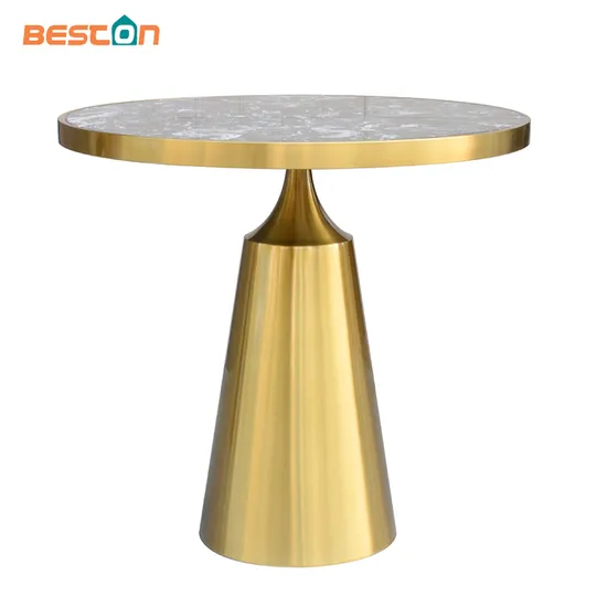 Base de mesa de comedor de hotel de acero inoxidable dorado de alta calidad a precio mayorista