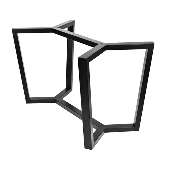 Marco cruzado, pedestal redondo, café, restaurante industrial, comedor, marco de mesa de metal
