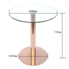 Base de mesa de comedor y cafetería con tapa de cristal redonda estable Glastisch Edelstahl de una sola pierna