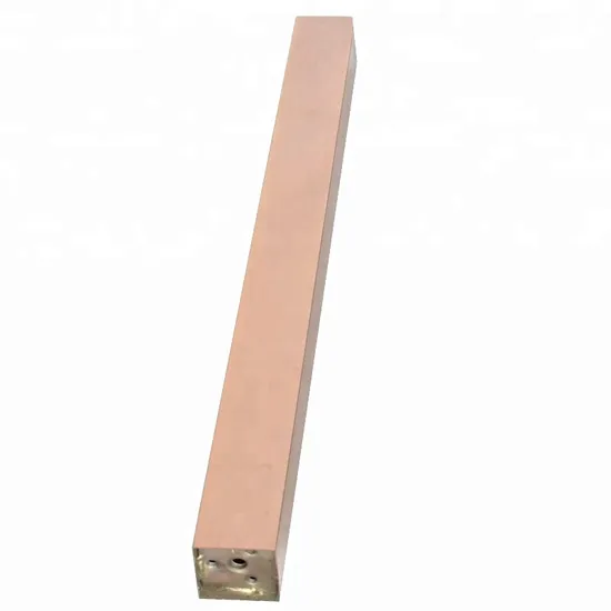 Base de mesa con patas de muebles de metal construido en oro rosa con base rectangular