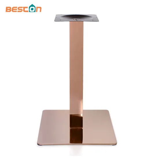 Pieza de muebles, patas de mesa de comedor con base de acero inoxidable en oro rosa