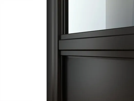 Puerta de vidrio con marco de metal negro mate interior de tamaño personalizado con kit de hardware