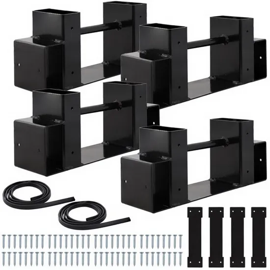 Kit de soporte para estante de almacenamiento de troncos de leña para exteriores, soporte ajustable para estante de troncos