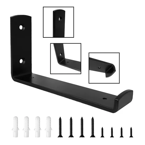 DIY L Set Soportes de estante flotante de pared de metal de hierro fundido para estantes