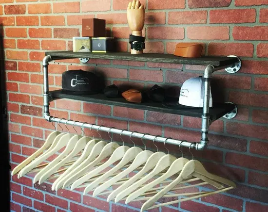 Soporte de estante de tubo de latón industrial negro decorativo industrial resistente rústico