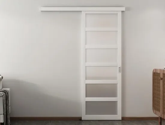 Puerta de granero corrediza de plástico 6-Lite con manija y kit de herrajes