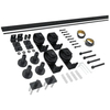 Riel para puerta de granero corrediza plegable – Montaje superior negro para 4 puertas, acero resistente, uso interior/exterior