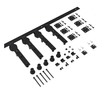 Kit de puerta de granero corrediza plegable y plegable de 6.6 pies: acero resistente, rodillos silenciosos, fácil instalación para armarios