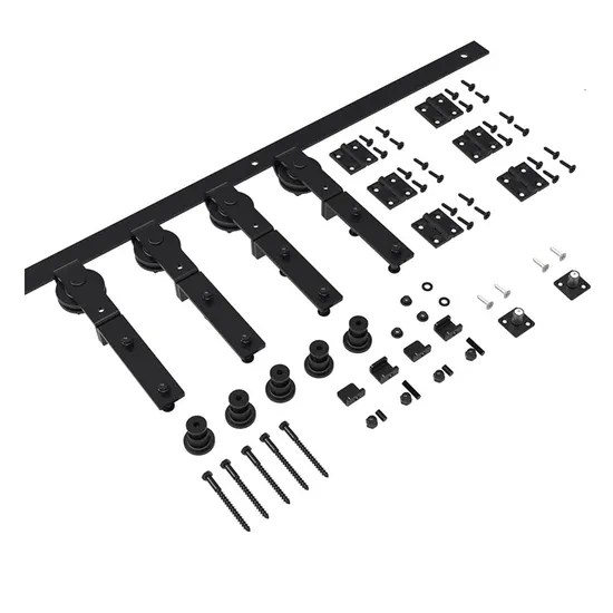 Kit de puerta de granero corrediza plegable y plegable de 6.6 pies: acero resistente, rodillos silenciosos, fácil instalación para armarios