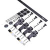 Kit de puerta de granero corrediza plegable de 6.6 pies para 4 puertas: acero resistente, rodillos silenciosos, fácil instalación
