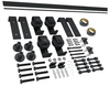 Kit de rodillos para puerta de granero plegable, de 4 puertas, de montaje superior, color negro, de alta resistencia