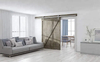 Kit de herrajes para puerta corrediza de granero de acero inoxidable 304 de primera calidad | Puerta de madera y acabado cromado | Solución interior de servicio pesado