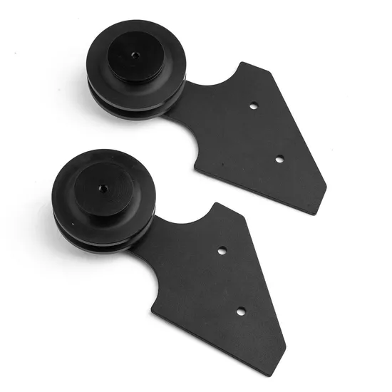 Montaje moderno negro de los kits del hardware de la puerta de granero de la pista del gabinete deslizante