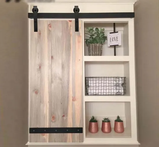 Juego de rieles para puertas correderas, mini gabinete, granero, 3 pies