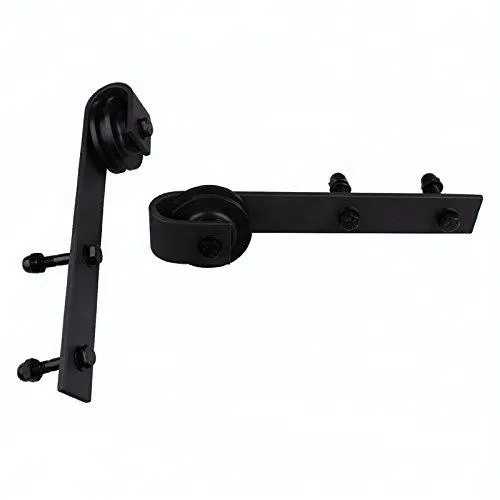 Kit de herrajes para puerta de granero con derivación de puerta de madera doble resistente con riel de acero