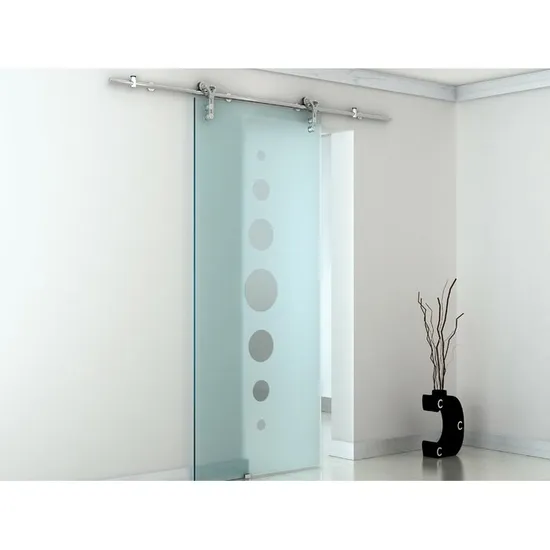 Kit de herrajes para puerta corrediza de granero de acero inoxidable 304 | Acabado cromado para puertas de madera | Soluciones comerciales y para interiores de servicio pesado