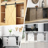 Kit de herrajes para puerta doble corredera Mini Barn para armario, caja y armario