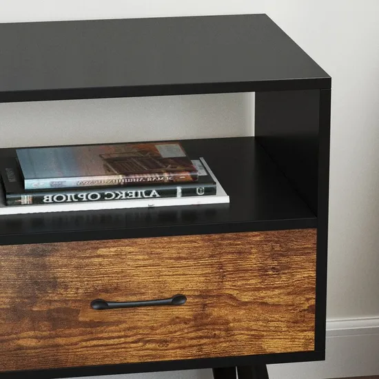Mesita de noche de lujo moderna de madera maciza de diseño nórdico, mesa auxiliar