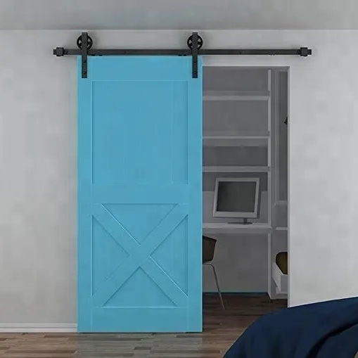 Correa industrial tradicional vintage con rueda grande para interior de puerta corrediza de granero | Personalizable para uso comercial y residencial