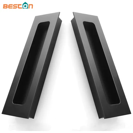 Manijas integradas, manija empotrada rectangular negra para gabinete, manija oculta