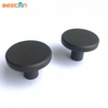 Perilla redonda de aluminio para cajón de cocina, manija de un solo orificio, color negro mate