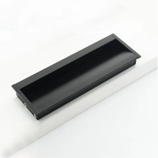 Tiradores empotrados para armarios, tiradores de aluminio para dormitorio, cocina, color negro mate