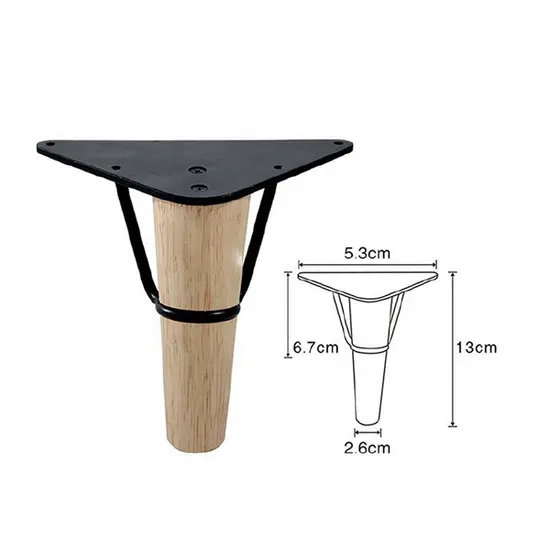 Patas asequibles para muebles de madera maciza: estructura de metal para mesas y sofás