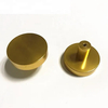 Perilla de latón con cepillo para puerta de armario de cocina, redondo, dorado, brillante, pequeño
