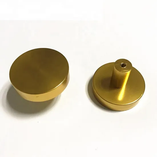 Perilla de latón con cepillo para puerta de armario de cocina, redondo, dorado, brillante, pequeño