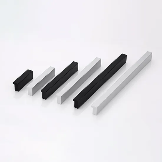 Accesorios para muebles Hardware Matt Black Aluminio Gabinete Cajón Tirador