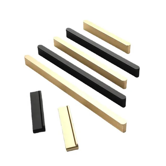 Herrajes para muebles, tirador de aluminio macizo, tiradores modernos para cajones, color negro y dorado