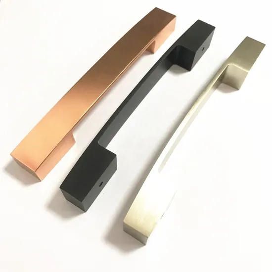 Muebles Hardware Gabinete Cajón Diseños cuadrados Cocina Mango de oro rosa