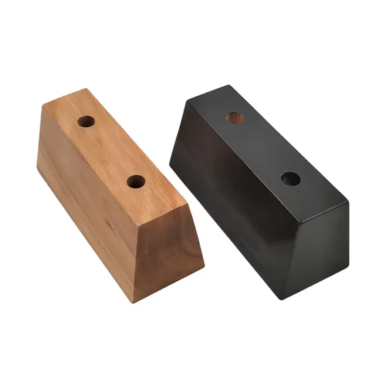 Patas rectas de madera maciza de forma cuadrada - para gabinete, cama y sofá