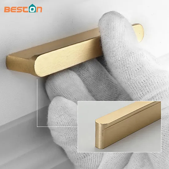 Herrajes para muebles, tirador de aluminio macizo, tiradores modernos para cajones, color negro y dorado