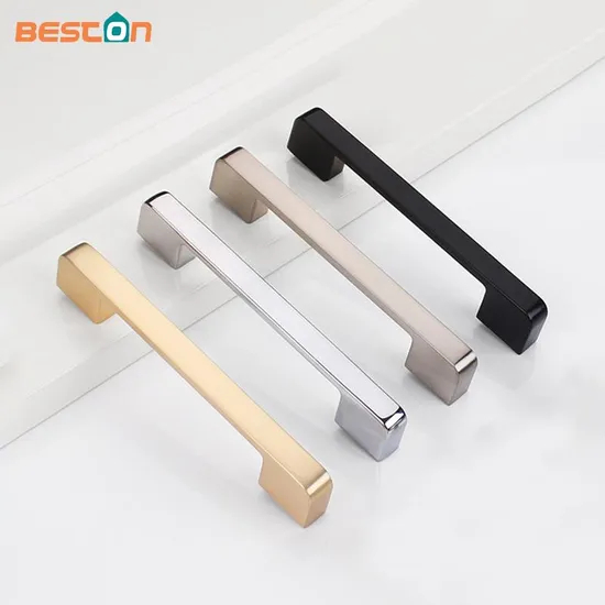 Tiradores brillantes modernos, herrajes para muebles, tiradores de armario de cocina de aluminio
