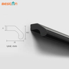 Accesorios para muebles de aluminio, tiradores para cajones de guardarropa, tirador negro mate para armario de cocina