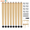 Patas de mesa cónicas de madera maciza de 8 piezas para reemplazo de muebles