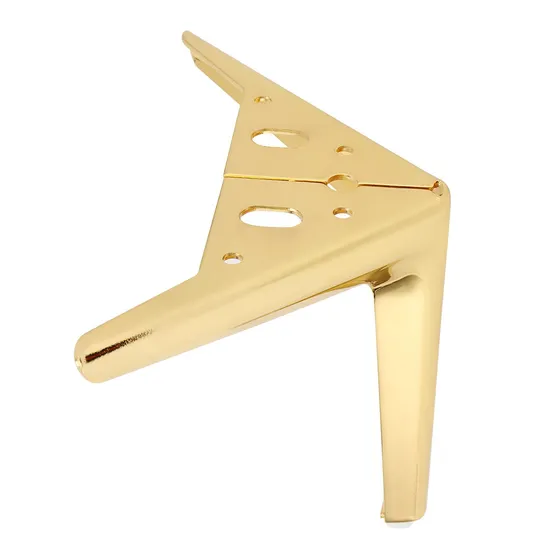 Patas de sofá modernas de acero cromado dorado en forma de T: mejoras decorativas para soportes y gabinetes de TV de mediados de siglo