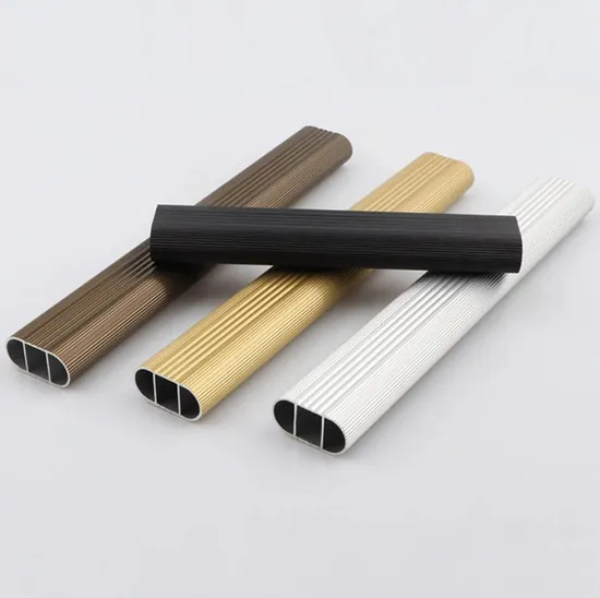 Barra de armario de aleación de aluminio, barra de armario ovalada para colgar ropa