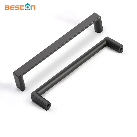 El cajón del hardware de los muebles del cinc tira las manijas del gabinete de cocina del negro mate