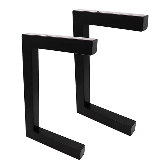Mesa de acero negra, barra de hierro macizo, escritorio para ordenador portátil, patas de mesa de banco DIY